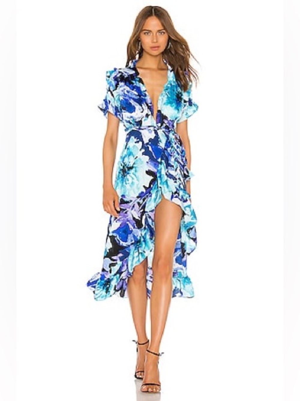 MISA Los Angeles Faizah Dress in Teal Multicolor